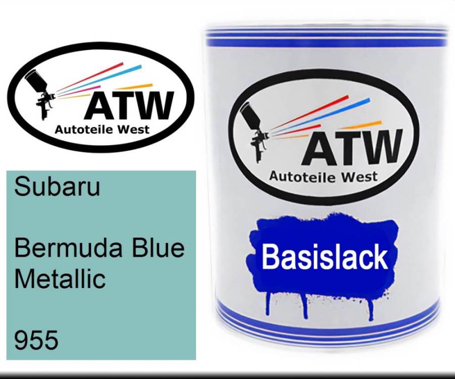 Subaru, Bermuda Blue Metallic, 955: 1L Lackdose, von ATW Autoteile West.